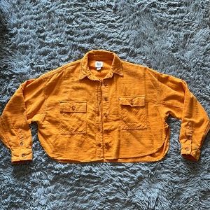 BDG from UO burnt orange XS cropped flannel button down